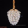 Nuevos productos de diseño de cono de pino Chinese k9 crystal gold chandelier pendant 71137